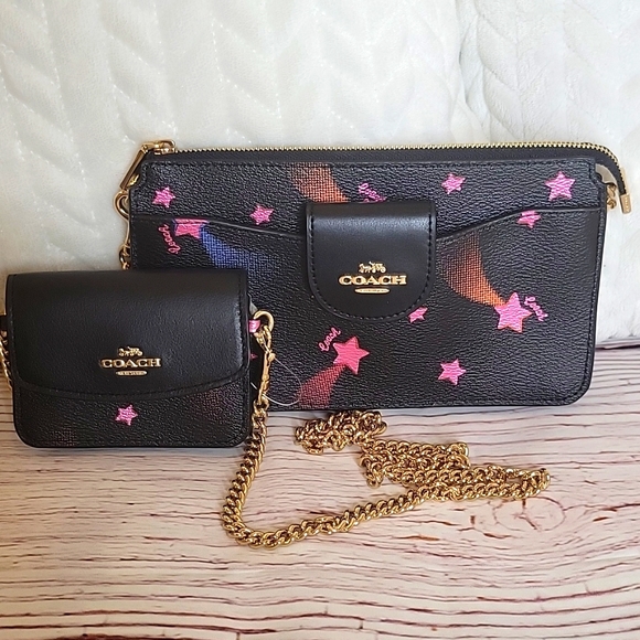 Coach Handbags - COACH Poppy Disco Star Cross Body Or Chest Bag with Small Bag Attached - NWT
